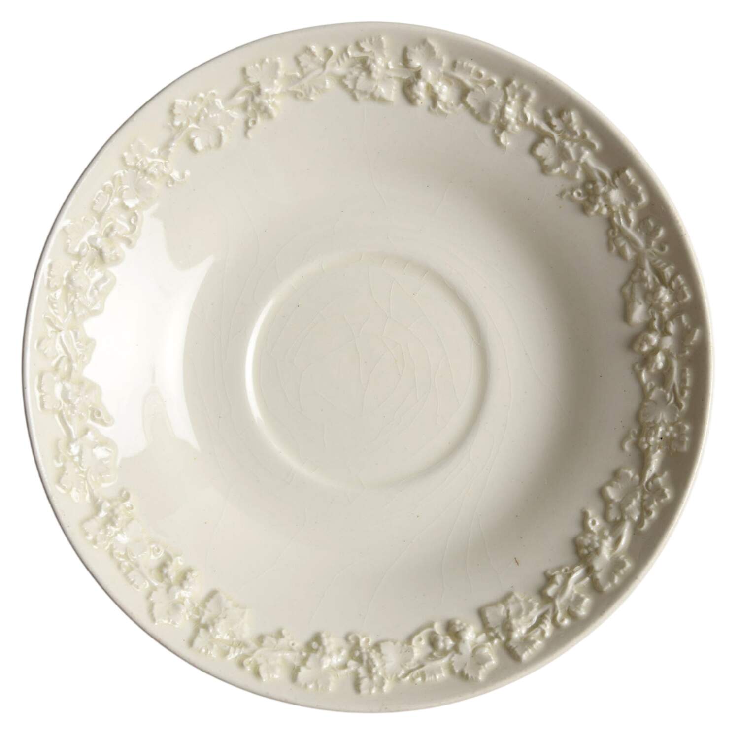 Cream Color on Cream Color (Plain Edge) Saucer for Footed Bouillon Cup by Wedgwood-1