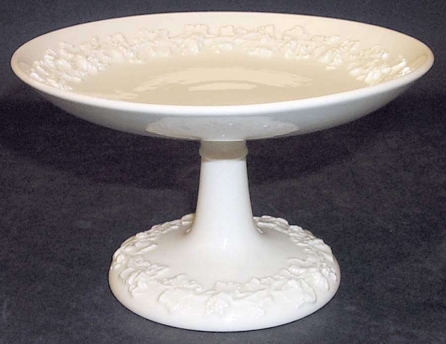 Cream Color on Cream Color (Plain Edge) Round Compote (Height X Width) by Wedgwood-1