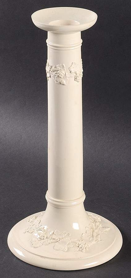 Cream Color on Cream Color (Plain Edge) 11" Candlestick by Wedgwood-1