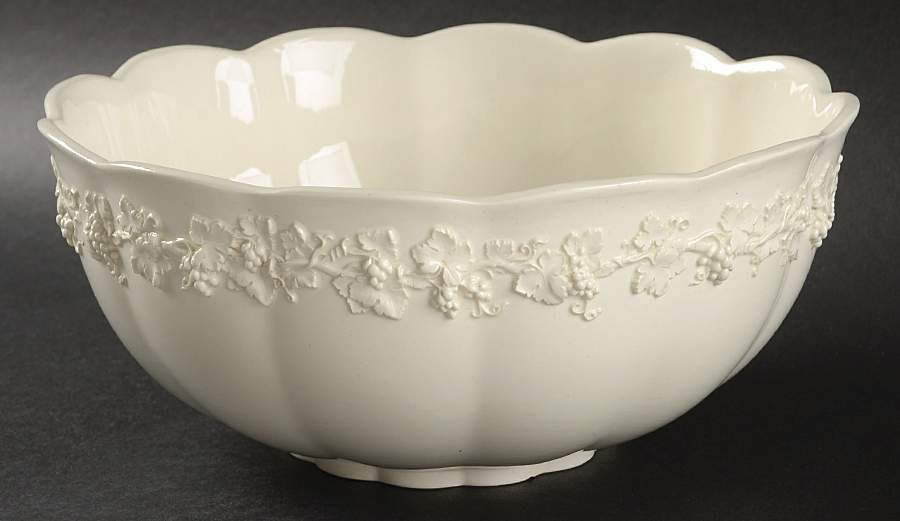 Cream Color on Cream Color (Plain Edge) 9" Scalloped Bowl by Wedgwood-1