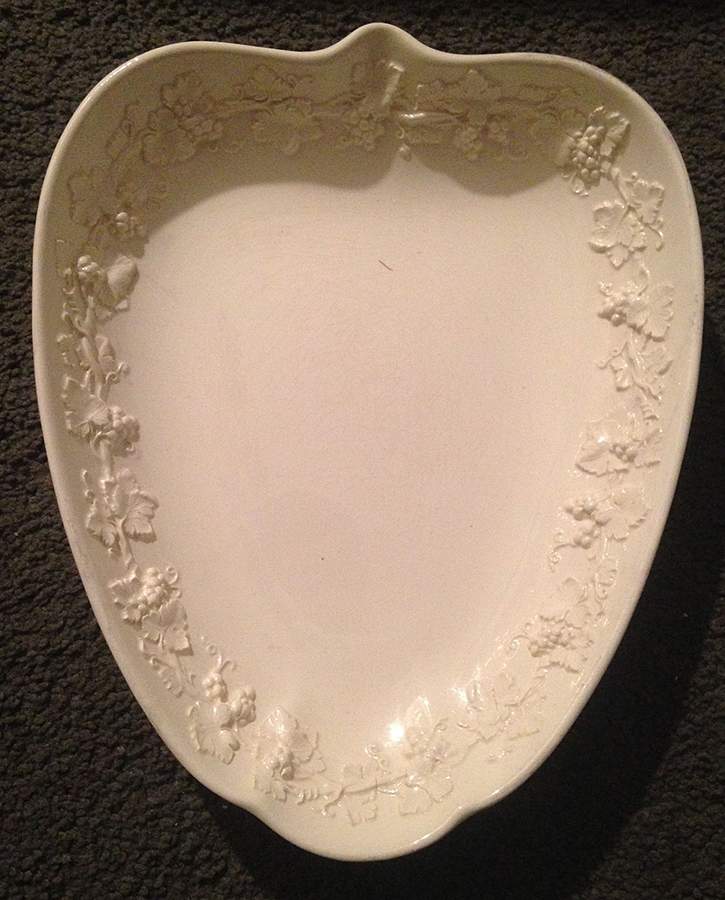 Cream Color on Cream Color (Plain Edge) Leaf Tray by Wedgwood-1