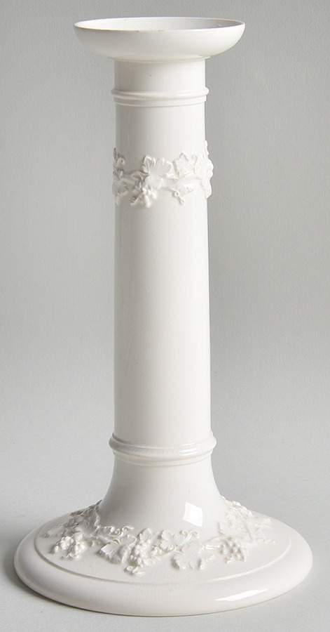 Cream Color on Cream Color (Plain Edge) Tall Candlestick by Wedgwood-1