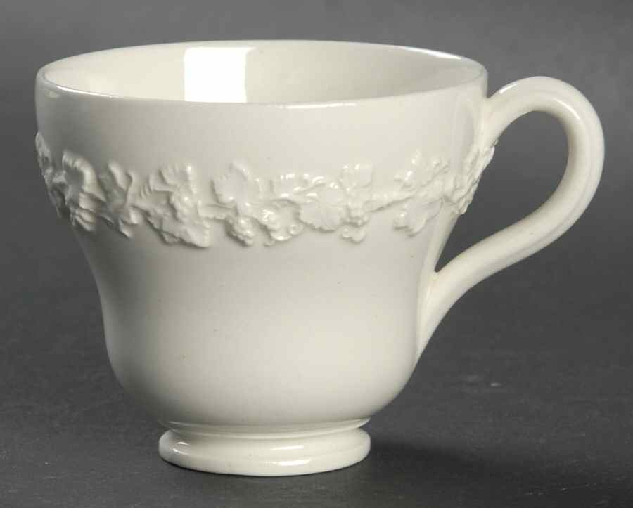 Cream Color on Cream Color (Plain Edge) Footed Demitasse Cup by Wedgwood-1