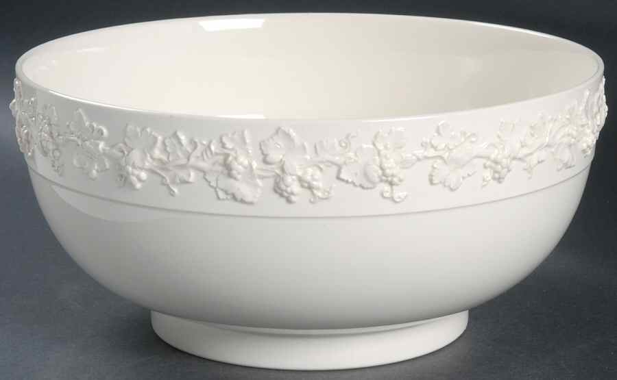Cream Color on Cream Color (Plain Edge) 9" Salad Serving Bowl by Wedgwood-1