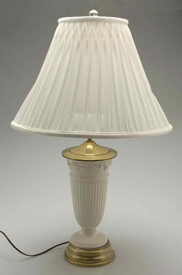 Cream Color on Cream Color (Plain Edge) 26" Electric Lamp & Shade by Wedgwood-1