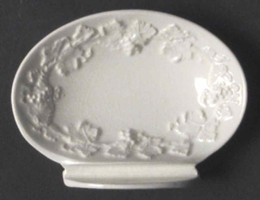 Cream Color on Cream Color (Plain Edge) Small Placard/Place Card Holder by Wedgwood-1