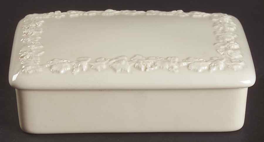 Cream Color on Cream Color (Plain Edge) Cigarette Box & Lid by Wedgwood-1