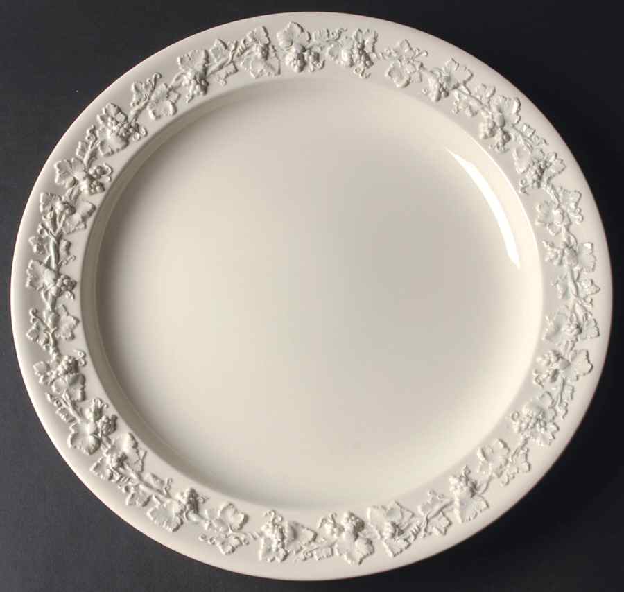 Cream Color on Cream Color (Plain Edge) 14" Chop Plate (Round Platter) by Wedgwood-1