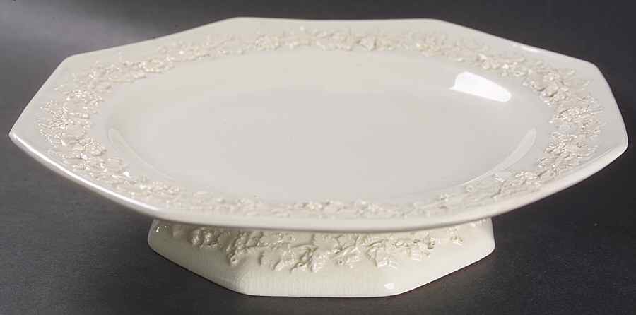 Cream Color on Cream Color (Plain Edge) Round Compote (Height X Width) by Wedgwood-1