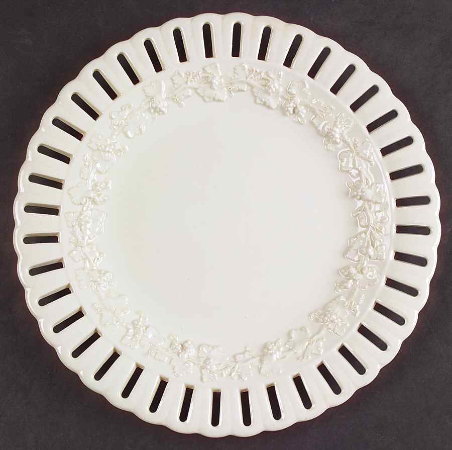 Cream Color on Cream Color (Plain Edge) 9" Pierced Plate by Wedgwood-1