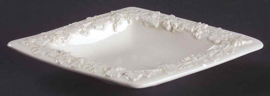 Cream Color on Cream Color (Plain Edge) Small Diamond Shape Ashtray by Wedgwood-1