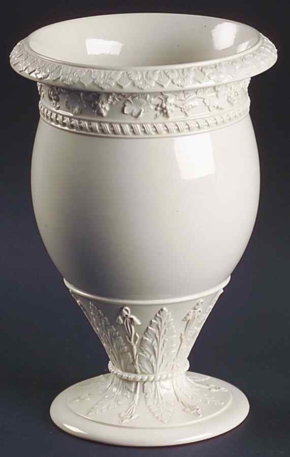 Cream Color on Cream Color (Plain Edge) 8" Vase by Wedgwood-1