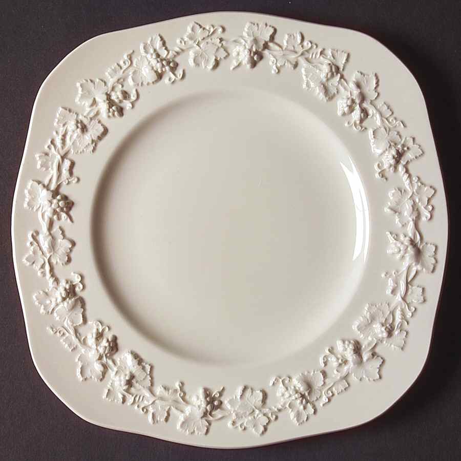 Cream Color on Cream Color (Plain Edge) Square Salad Plate by Wedgwood-1