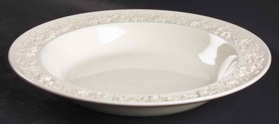 Cream Color on Cream Color (Plain Edge) Large Rim Soup Bowl by Wedgwood-1