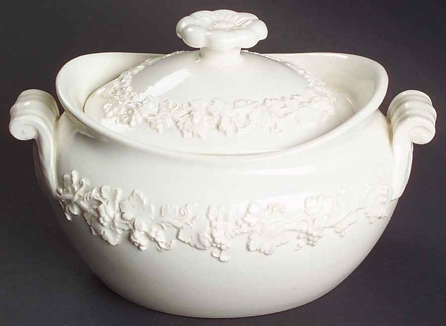 Cream Color on Cream Color (Plain Edge) Sugar Bowl & Lid by Wedgwood-1