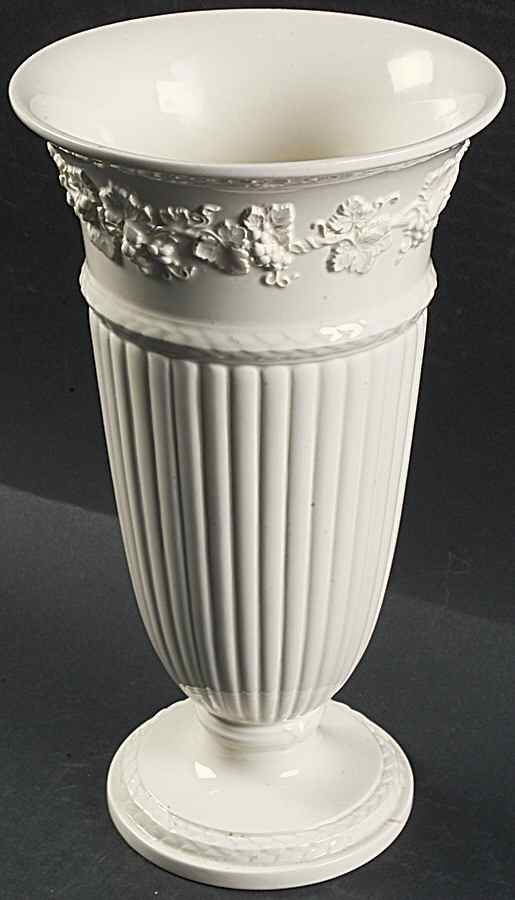 Cream Color on Cream Color (Plain Edge) 10" Vase by Wedgwood-1