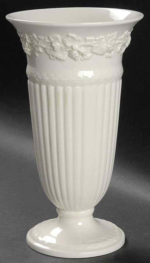 Cream Color on Cream Color (Plain Edge) 8" Vase by Wedgwood-1