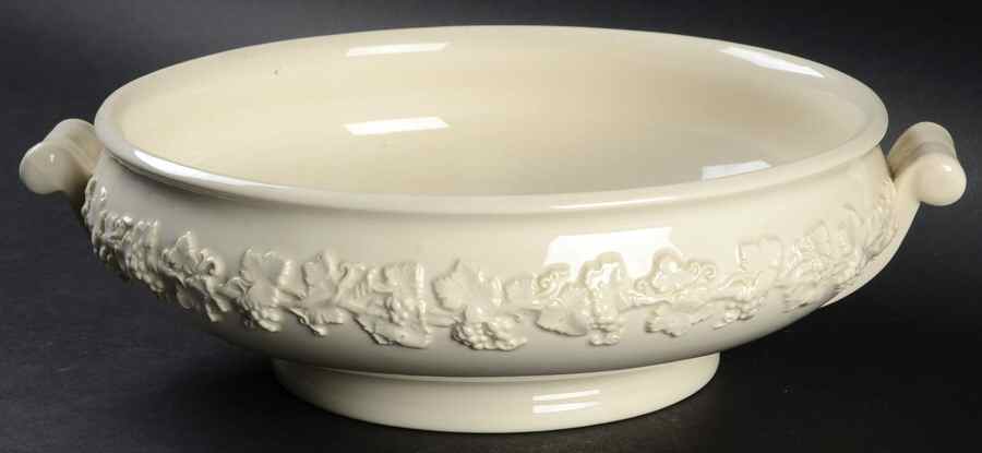 Cream Color on Cream Color (Plain Edge) Round Vegetable No Lid by Wedgwood-1