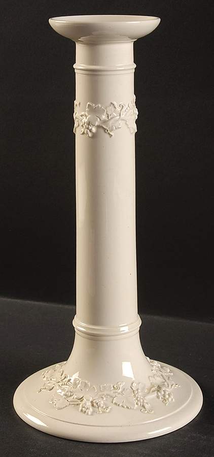 Cream Color on Cream Color (Plain Edge) 10" Candlestick by Wedgwood-1