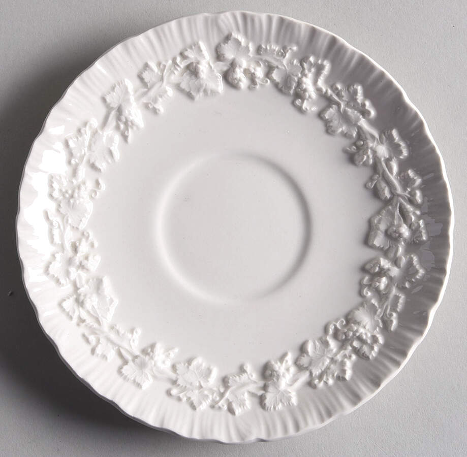 Cream Color on Cream Color (Shell Edge) Saucer for Footed Cup by Wedgwood-1