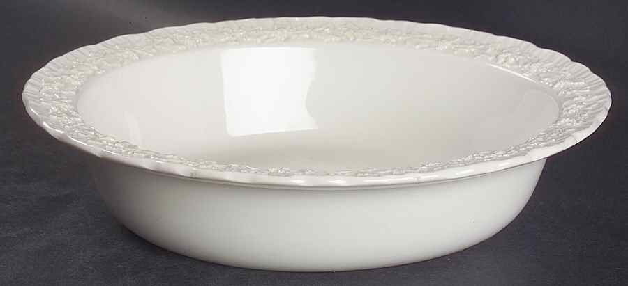 Cream Color on Cream Color (Shell Edge) 10" Oval Vegetable Bowl by Wedgwood-1