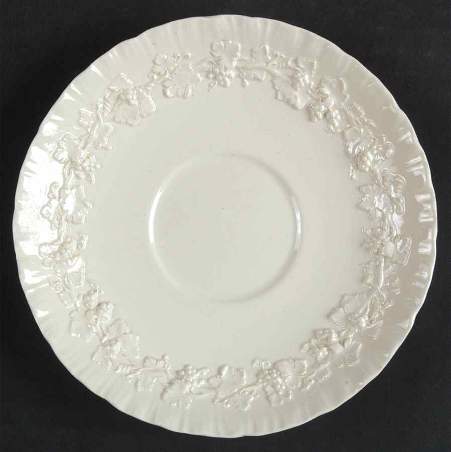 Cream Color on Cream Color (Shell Edge) Saucer for Footed Cup by Wedgwood-1