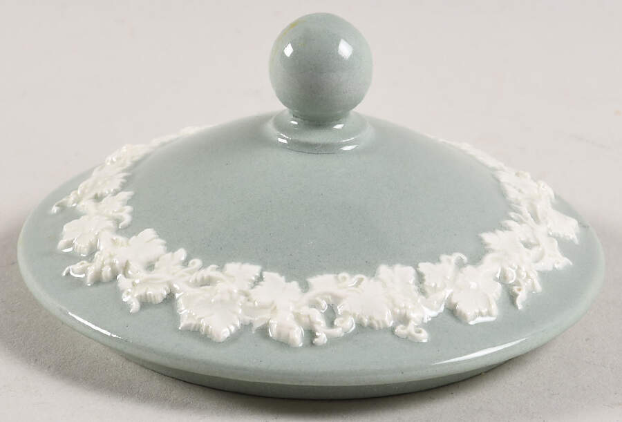 Cream Color on Celadon (Plain) Lid for Sugar Bowl by Wedgwood-1