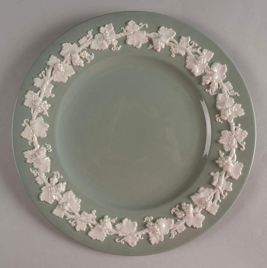 Cream Color on Celadon (Plain) Dinner Plate by Wedgwood-1