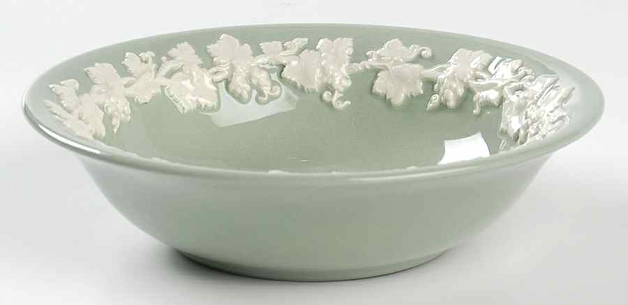 Cream Color on Celadon (Plain) Coupe Cereal Bowl by Wedgwood-1