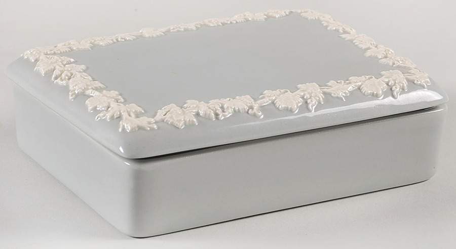 Cream Color on Celadon (Plain) Cigarette Box & Lid by Wedgwood-1