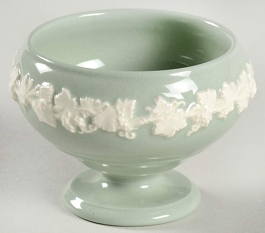 Cream Color on Celadon (Plain) Salt Dip by Wedgwood-1