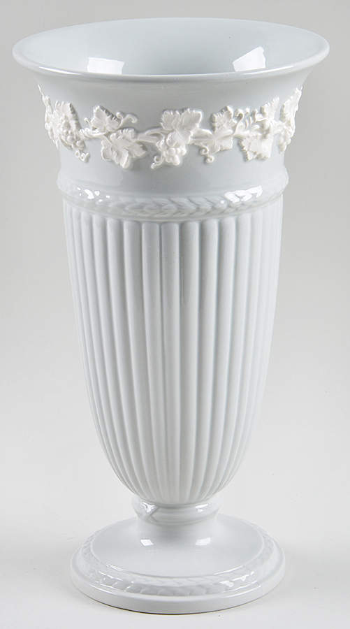 Cream Color on Grey (Plain) 10" Vase by Wedgwood-1