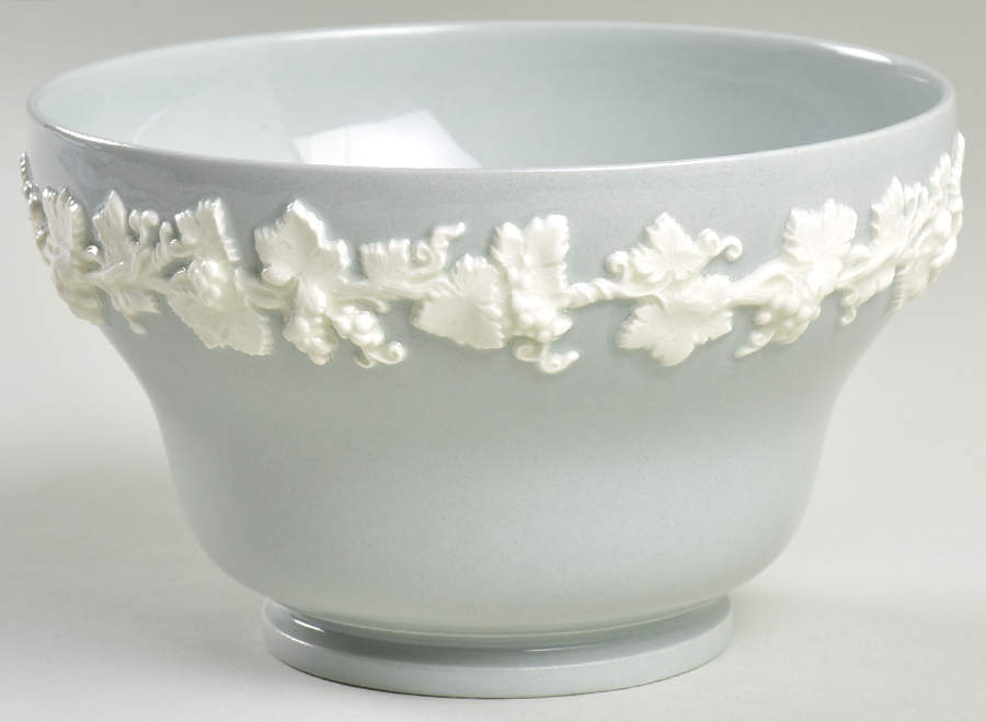 Cream Color on Grey (Plain) Cranberry Bowl by Wedgwood-1