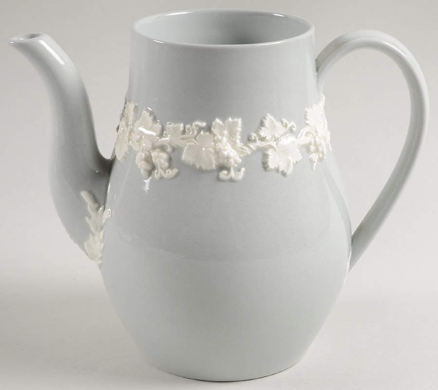 Cream Color on Grey (Plain) Coffee Pot No Lid by Wedgwood-1