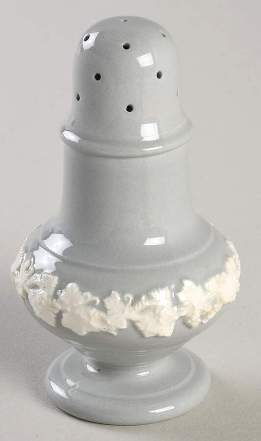 Cream Color on Grey (Plain) Salt Shaker by Wedgwood-1