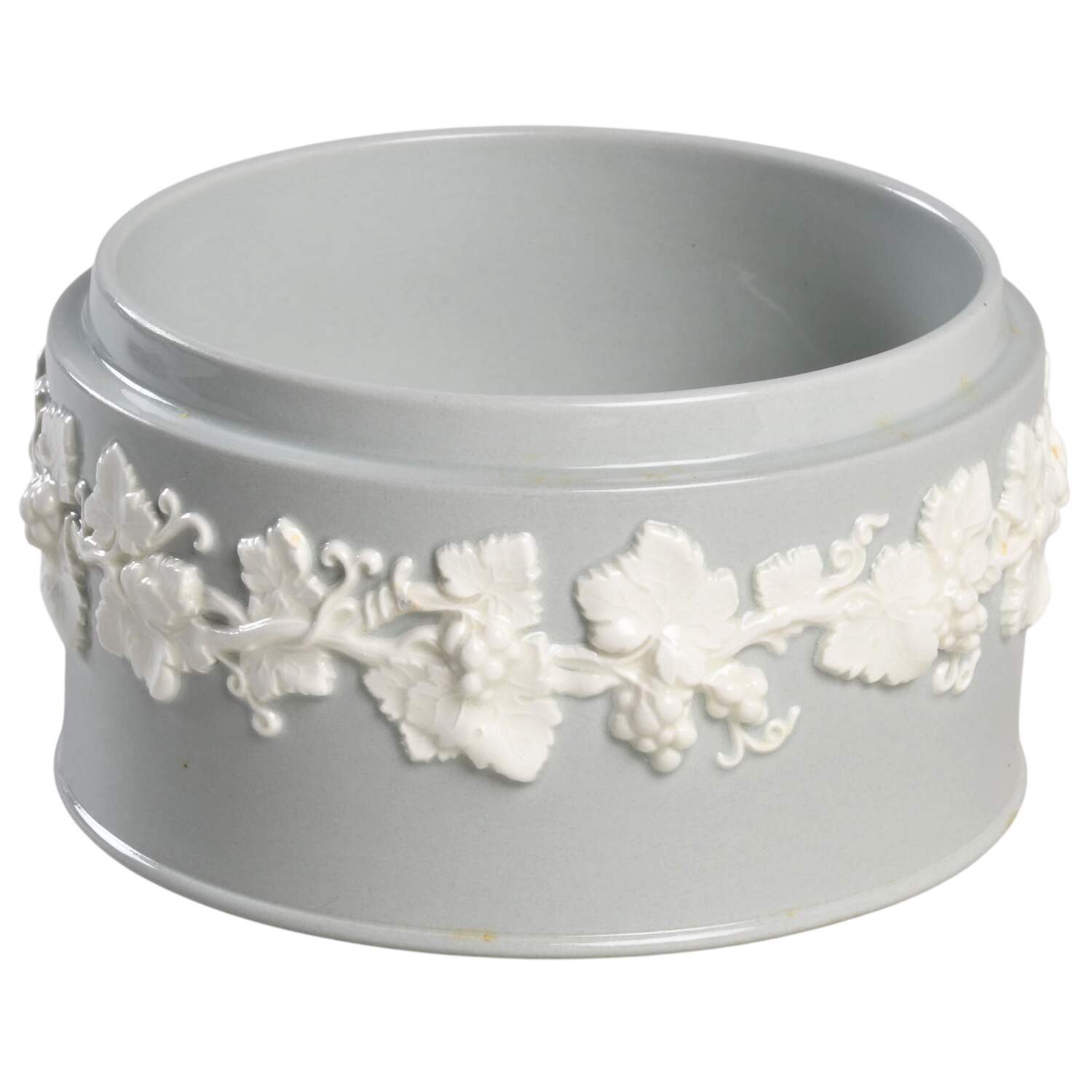 Cream Color on Grey (Plain) Candy Box No Lid by Wedgwood-1
