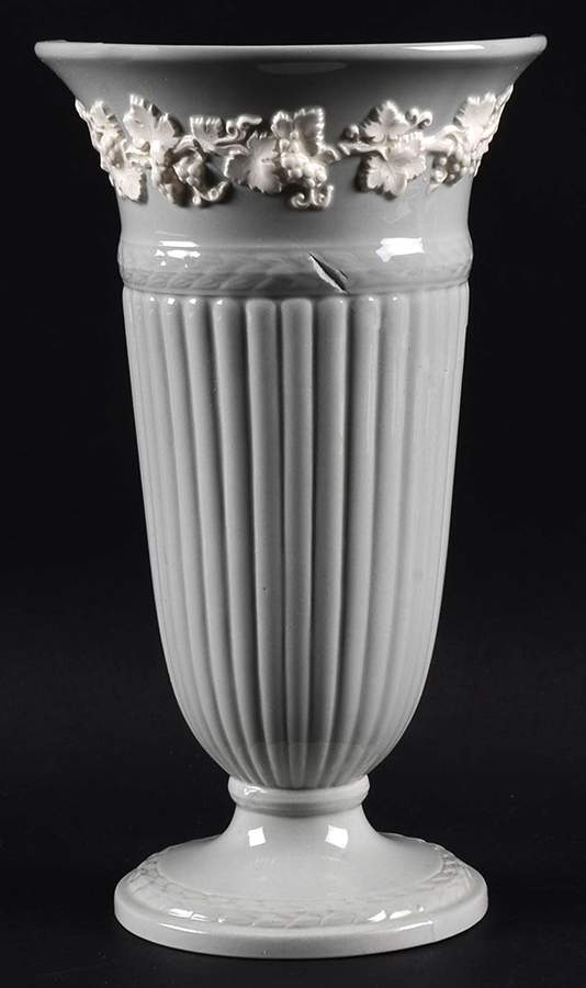 Cream Color on Grey (Plain) 8" Vase by Wedgwood-1