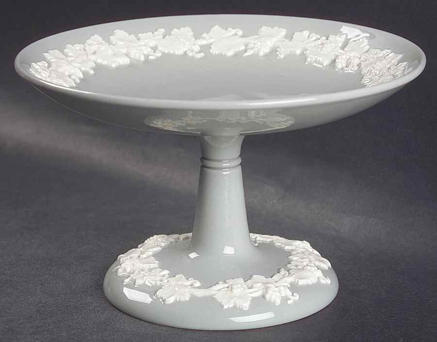 Cream Color on Grey (Plain) Round Compote (Height X Width) by Wedgwood-1