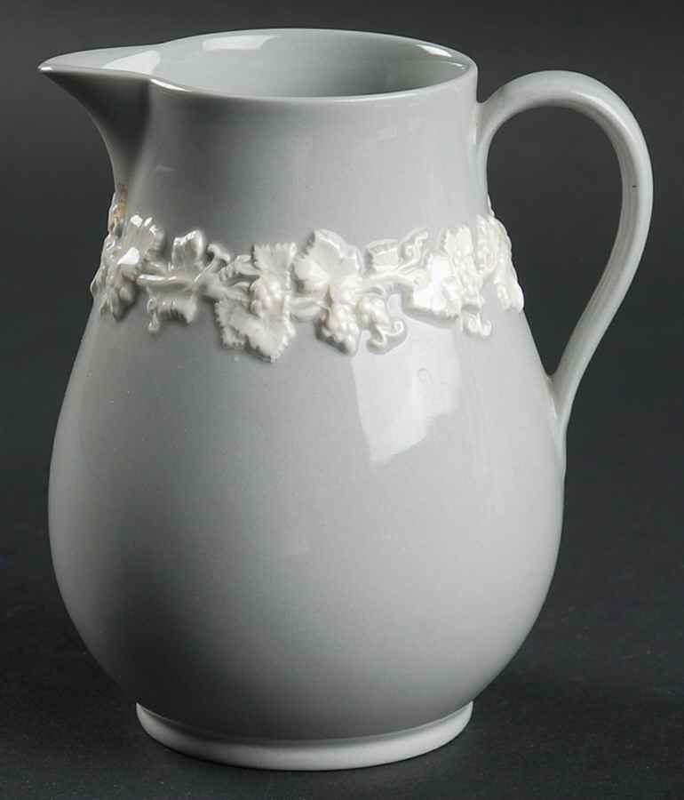 Cream Color on Grey (Plain) Creamer by Wedgwood-1