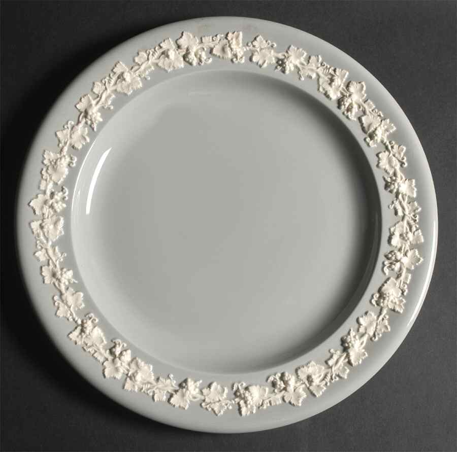 Cream Color on Grey (Plain) 12" Chop Plate (Round Platter) by Wedgwood-1