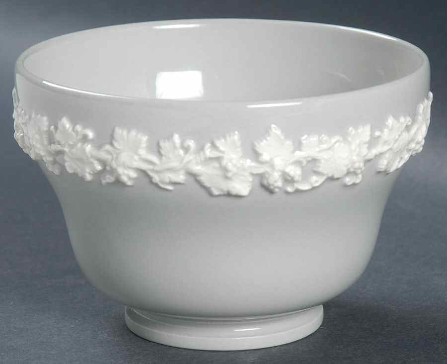 Cream Color on Grey (Plain) Open Sugar Bowl by Wedgwood-1