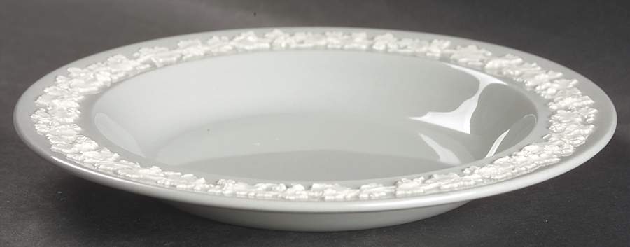 Cream Color on Grey (Plain) Rim Soup Bowl by Wedgwood-1