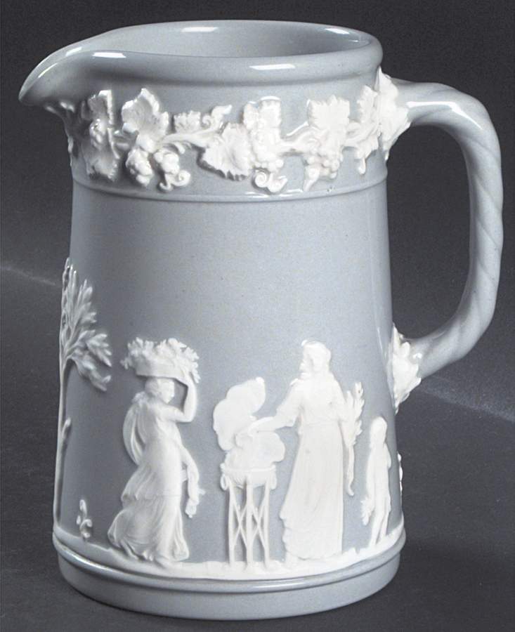 Cream Color on Grey (Plain) 12 Oz Jug by Wedgwood-1