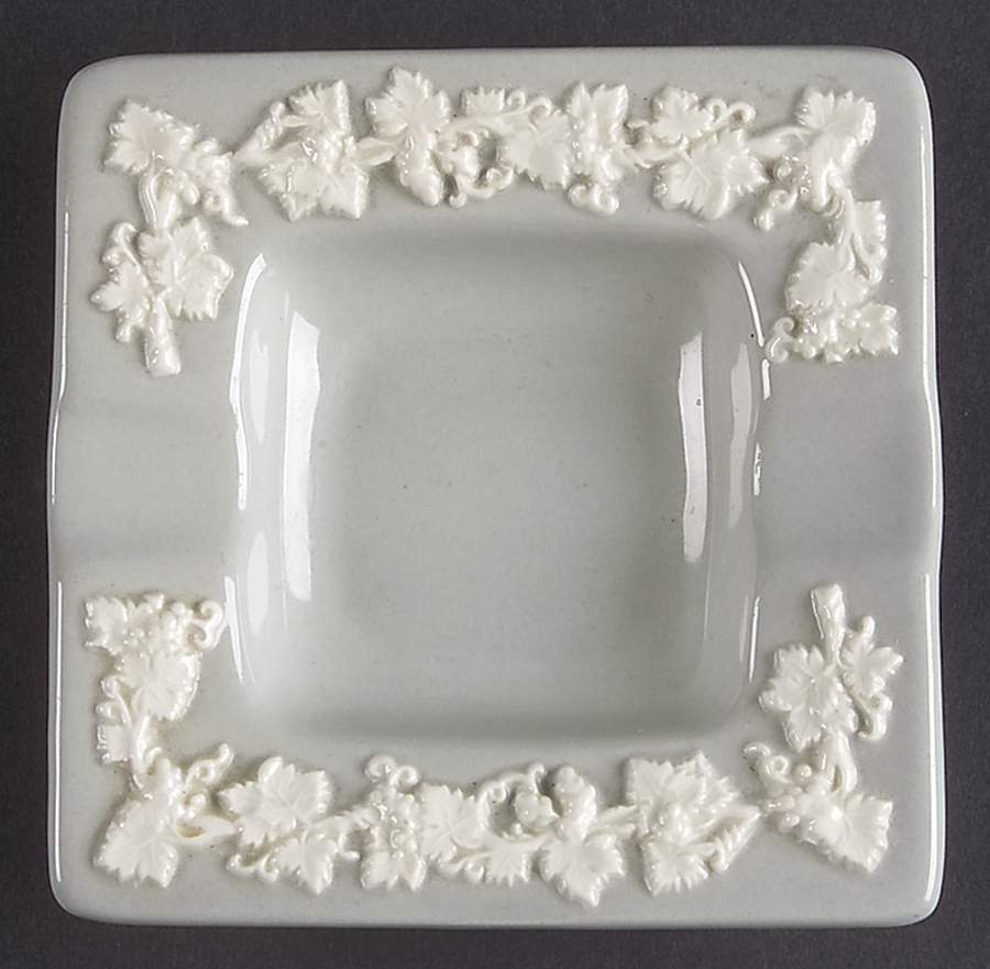 Cream Color on Grey (Plain) Square Ashtray by Wedgwood-1
