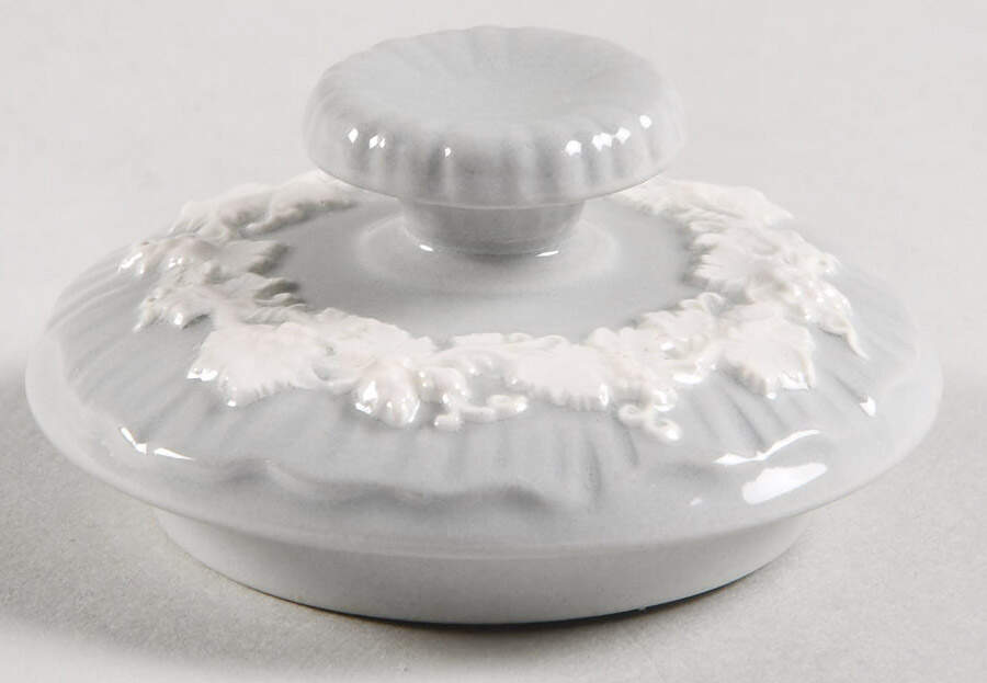 Cream Color on Grey (Shell Edge) Lid for Sugar Bowl by Wedgwood-1