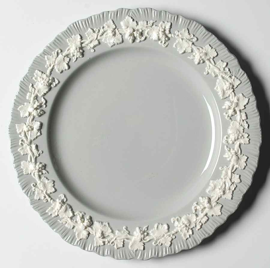 Cream Color on Grey (Shell Edge) Luncheon Plate by Wedgwood-1