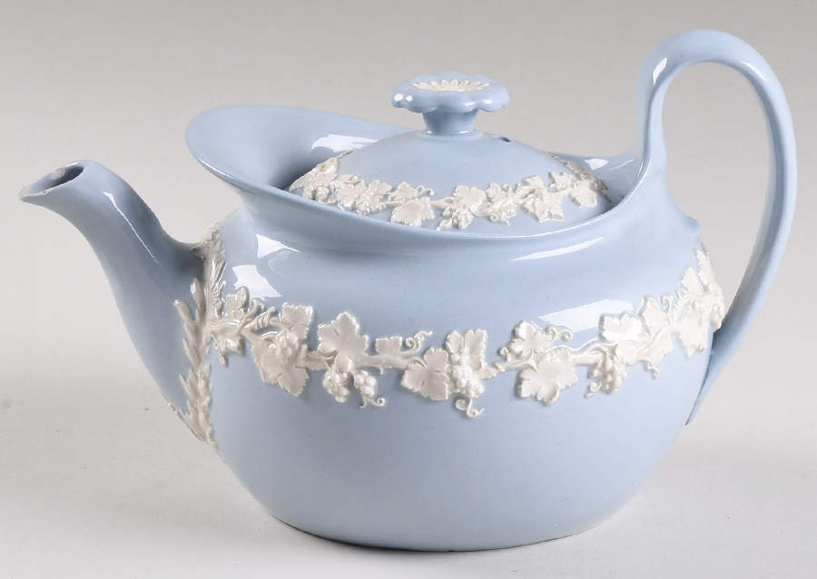 Cream Color on Lavender (Plain) Mini Teapot & Lid by Wedgwood-1