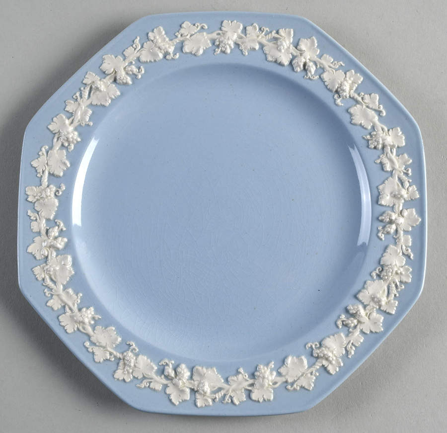 Cream Color on Lavender (Plain) Octagonal Salad Plate by Wedgwood-1