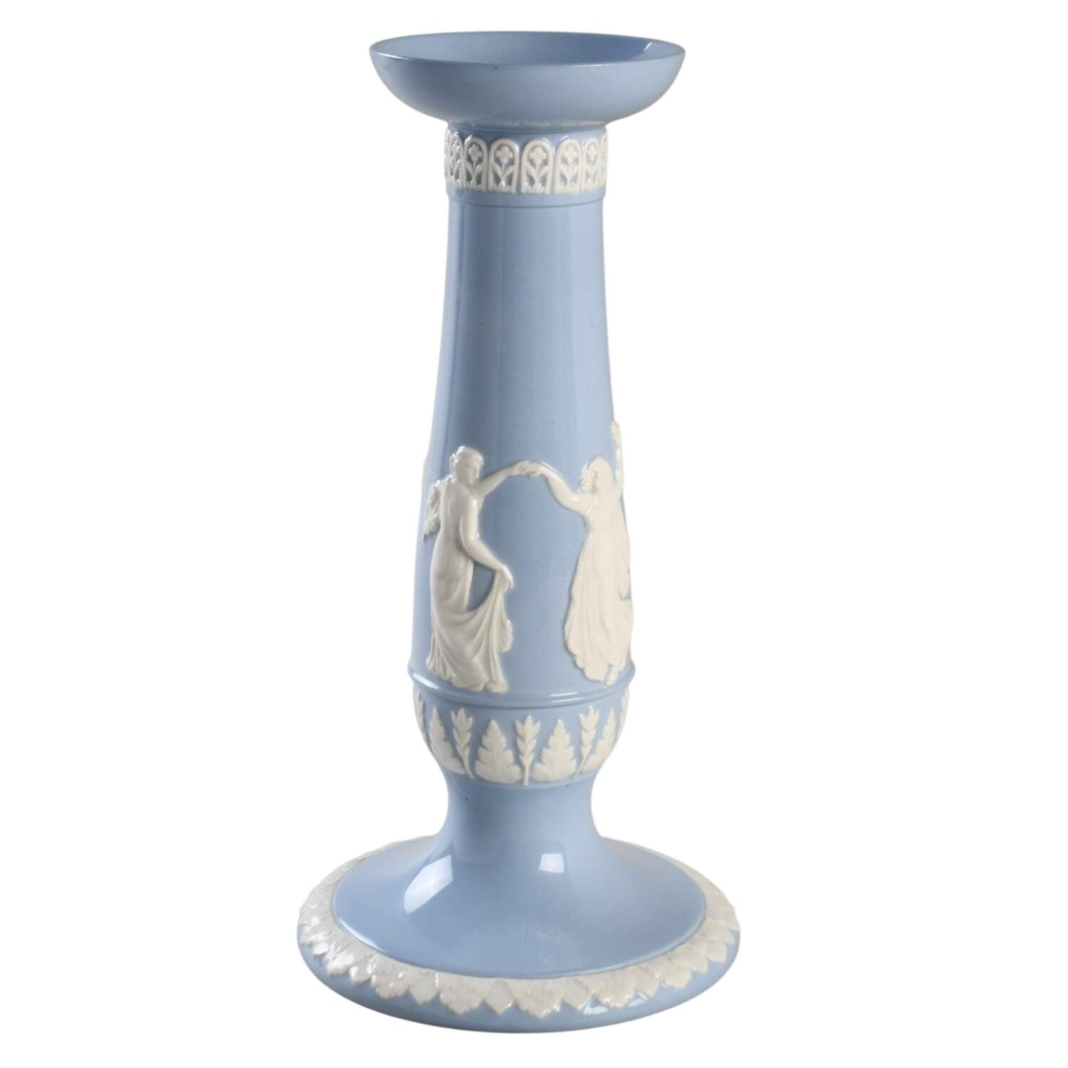 Cream Color on Lavender (Plain) 8" Tall Candlestick by Wedgwood-1
