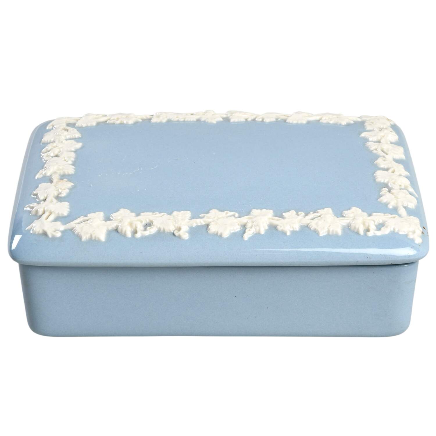 Cream Color on Lavender (Plain) Cigarette Box & Lid by Wedgwood-1